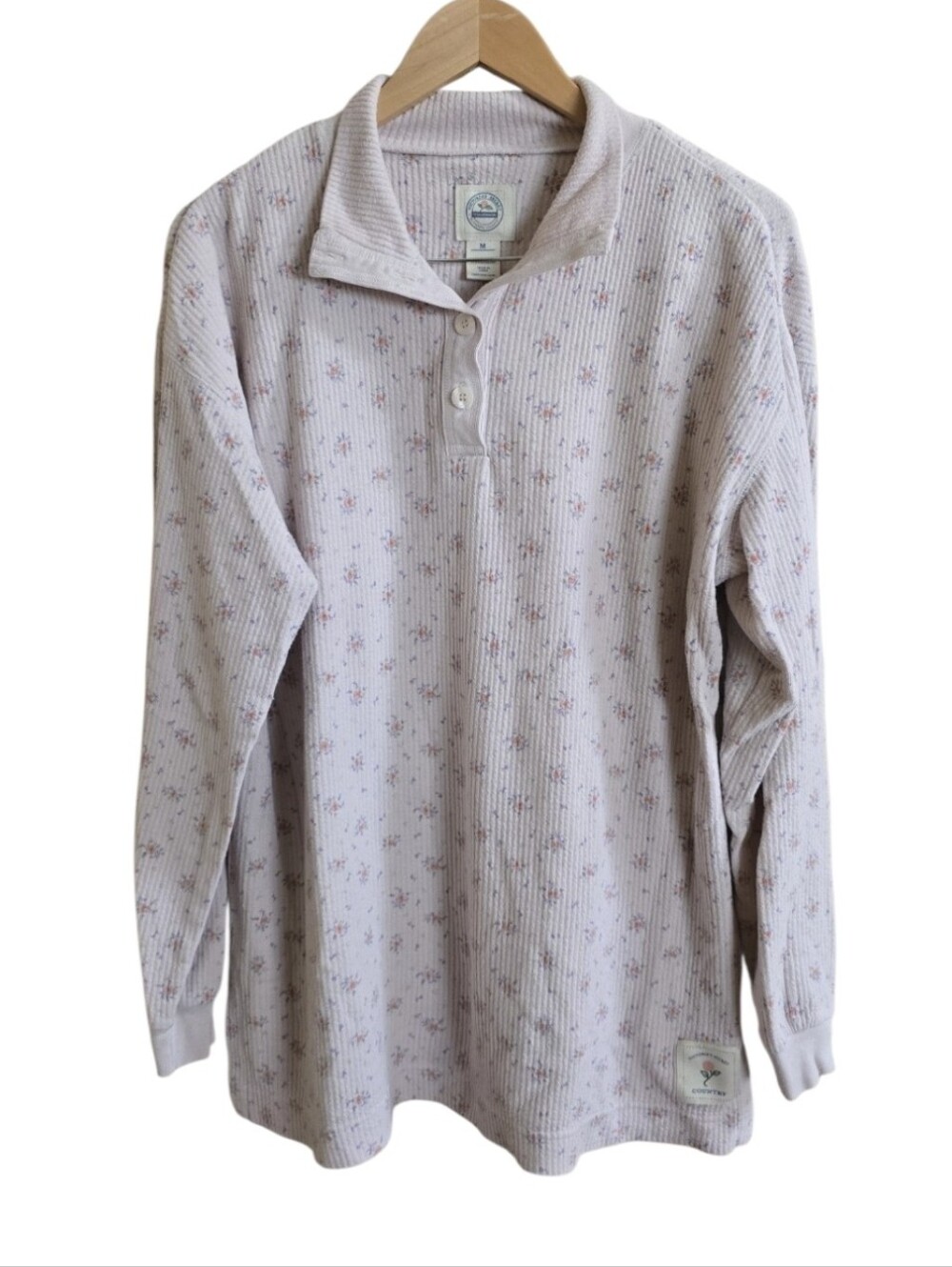 Vintage Victoria's Secret Country Cottagecore Ribbed Henley Cozy Shirt. Medium